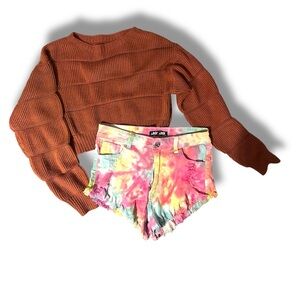 Women's High Waist Tie-Dye Shorts